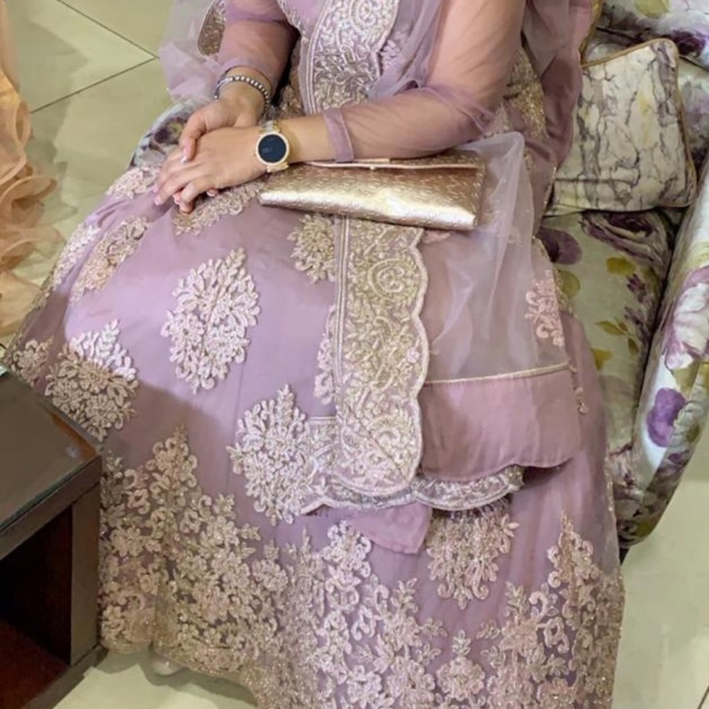 Net embroidery flop length dress